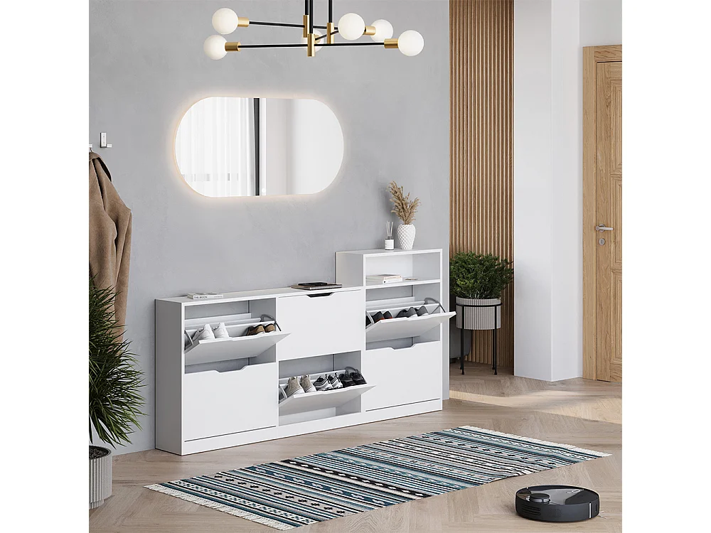 Zapatera abatible blanco 116.6x22x72.5 luca