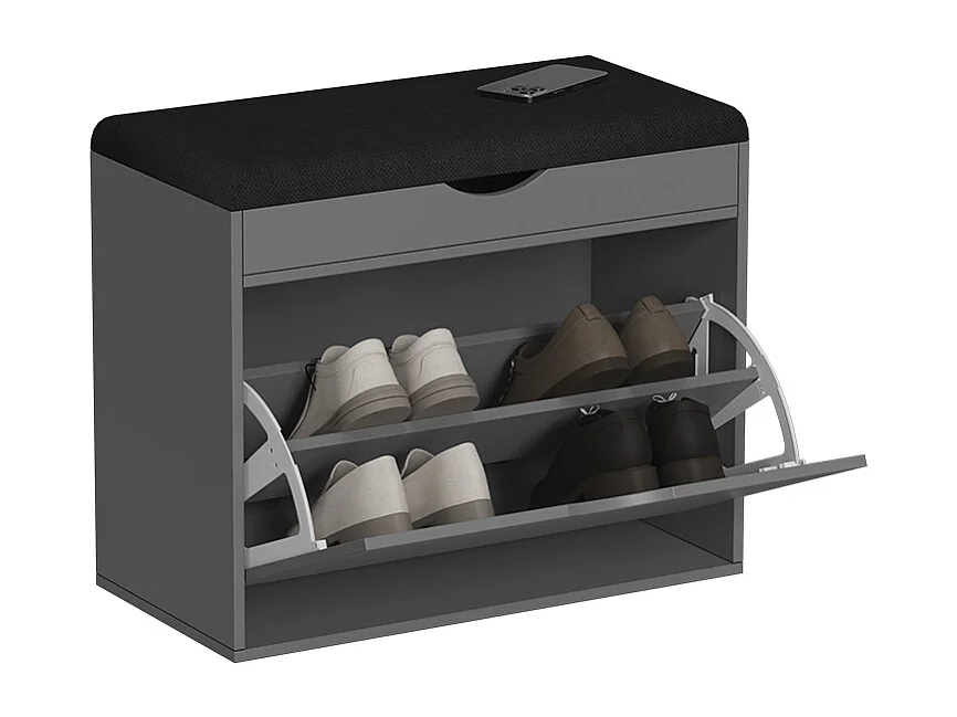 Banc pour chaussures anthracite 60x30x51 schufy