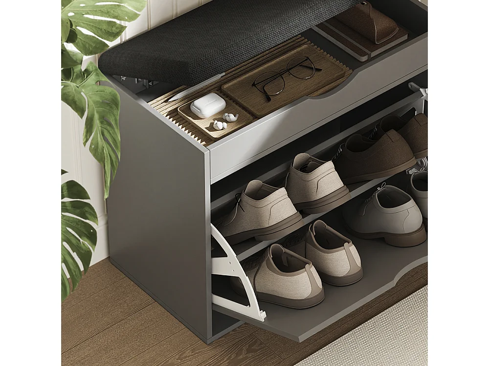 Banc pour chaussures anthracite 60x30x51 schufy