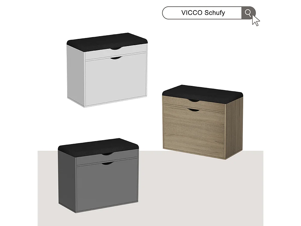 Banc pour chaussures anthracite 60x30x51 schufy