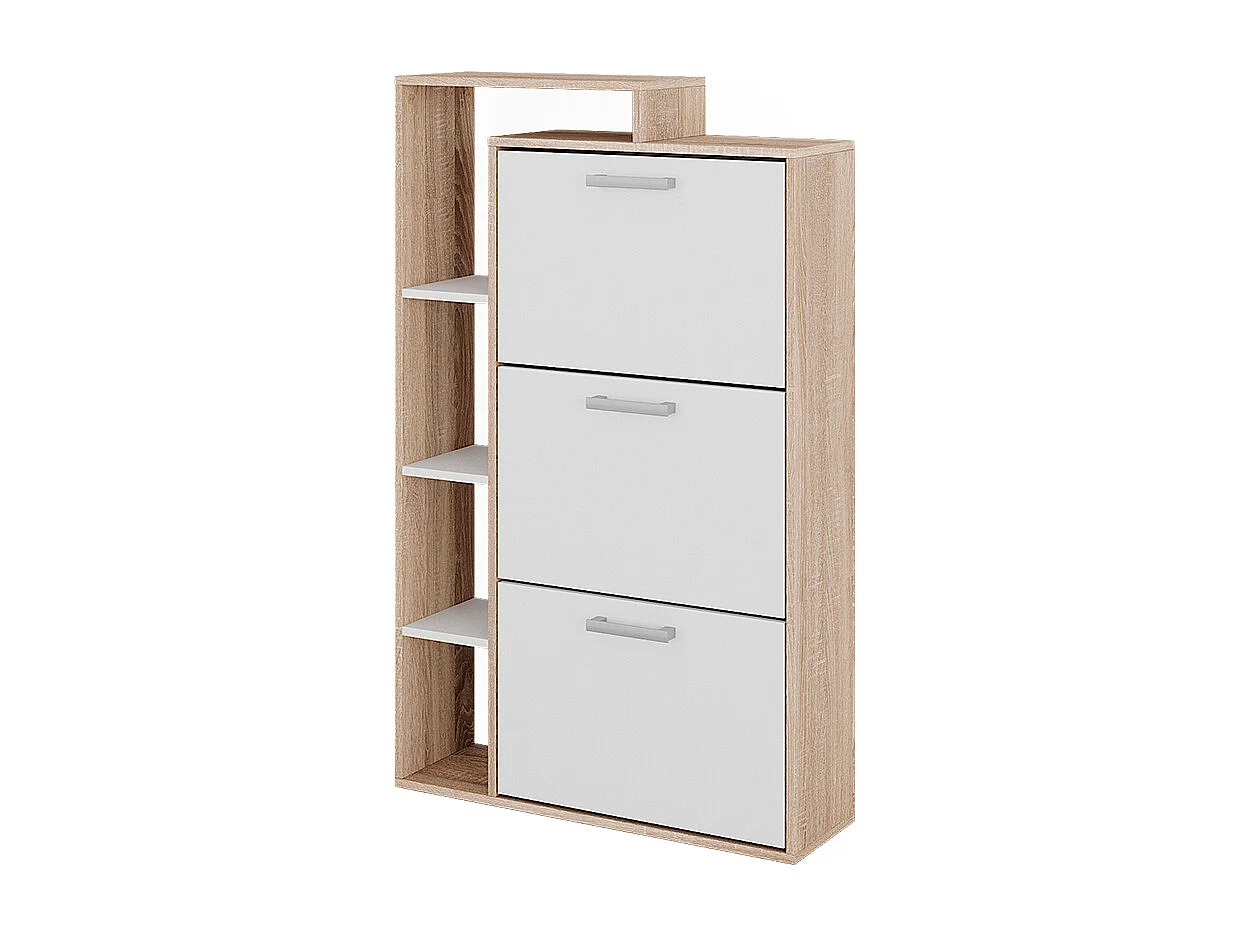 Schuhkommode  weiß/sonoma 80x24.2x128.3 orlando