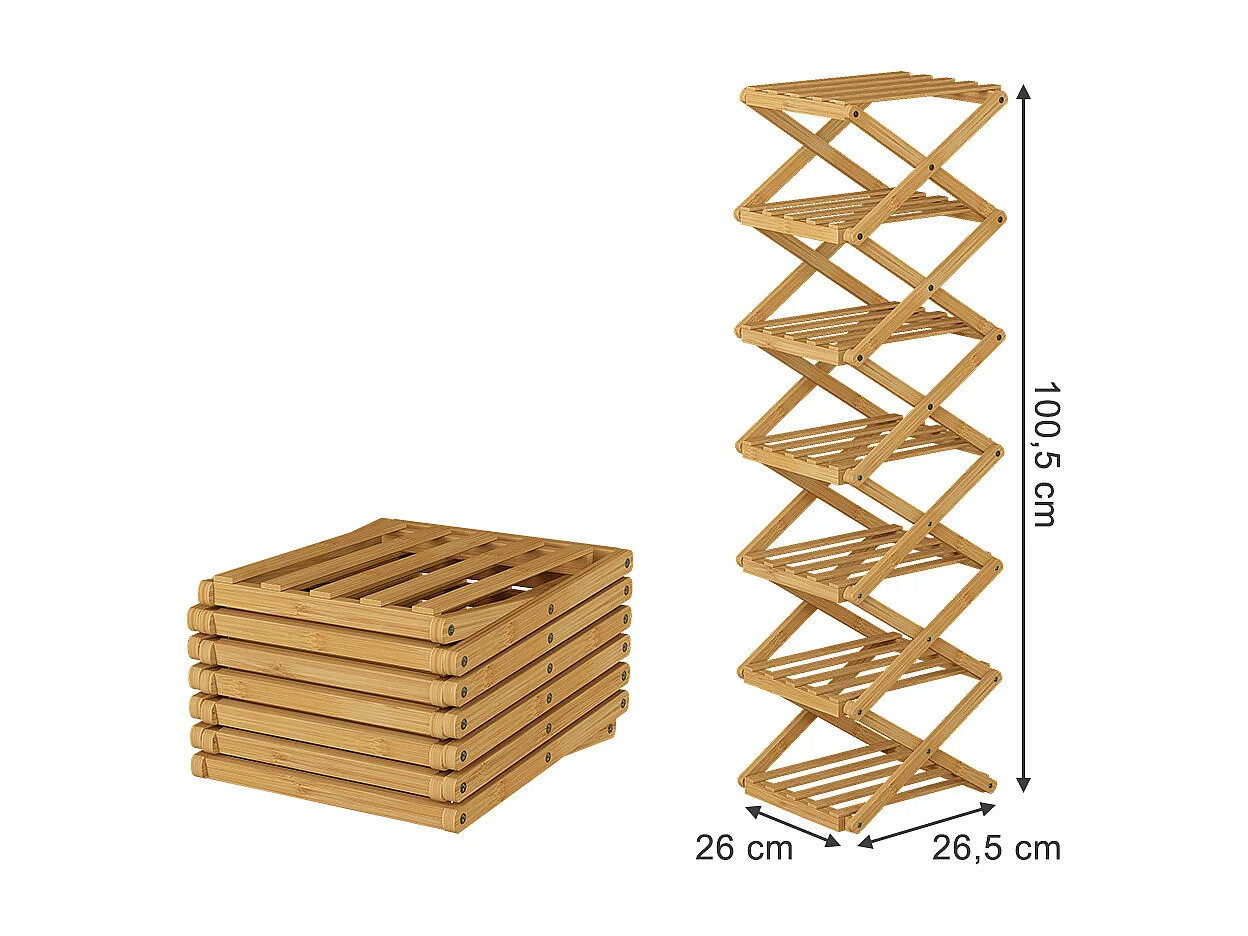 Schuhregal bambus 26x26.5x100.5 ziggy