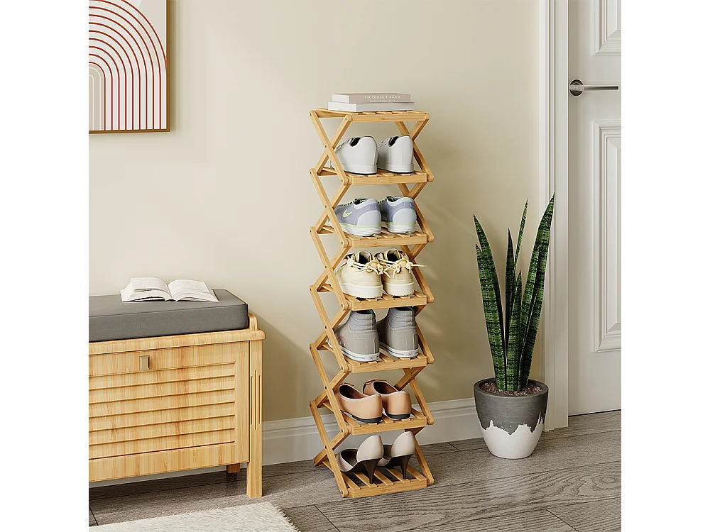 Armoire à chaussures bambou 26x26.5x100.5 ziggy