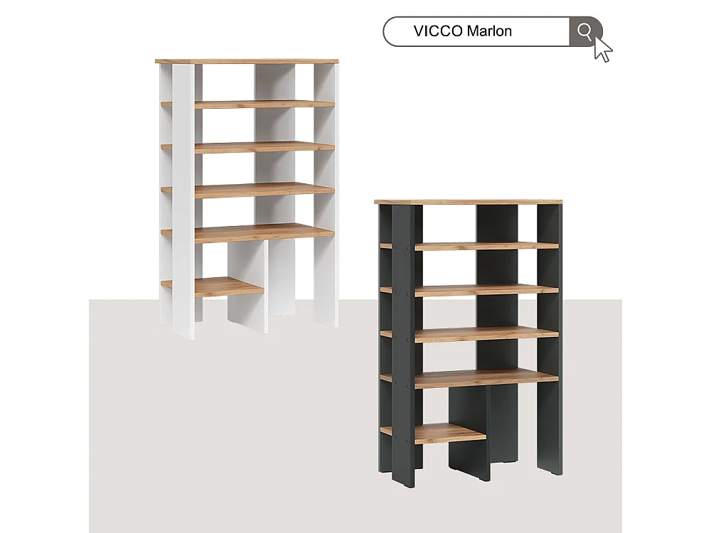 Szafka na buty antracyt/złoty dąb 60x34.4x100 marlon