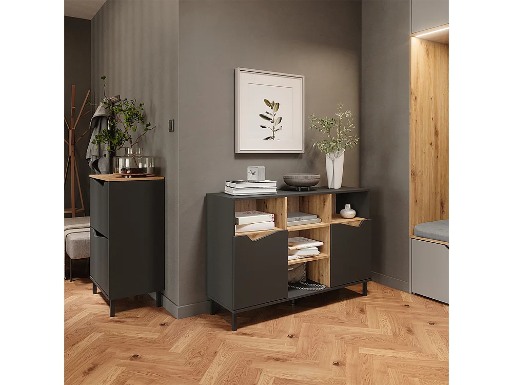 Benne à chaussures anthracite/artisan 60x38x91.6 marelle