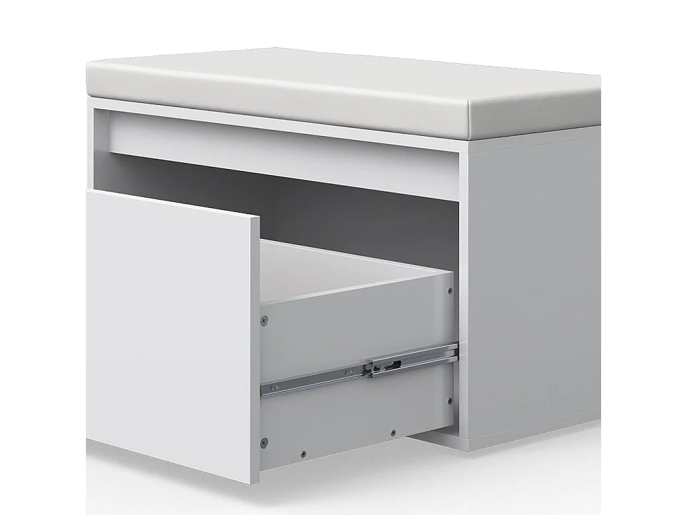 Banc pour chaussures blanc 80x39x45 iker