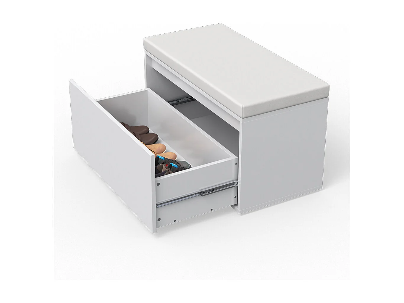 Banc pour chaussures blanc 80x39x45 iker