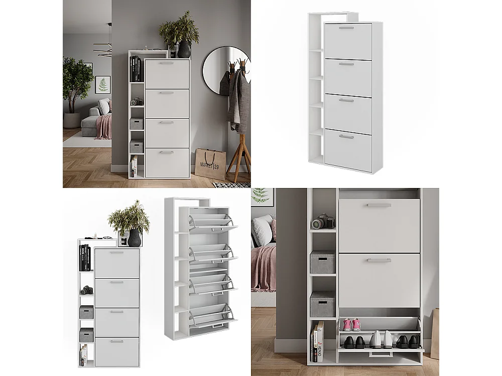 Schuhkipper weiß 80x24.2x166.1 orlando