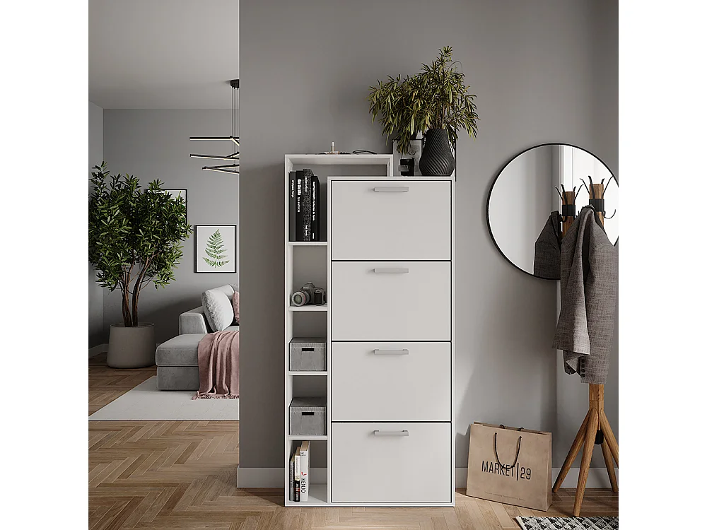 Le basculeur à chaussures blanc 80x24.2x166.1 orlando