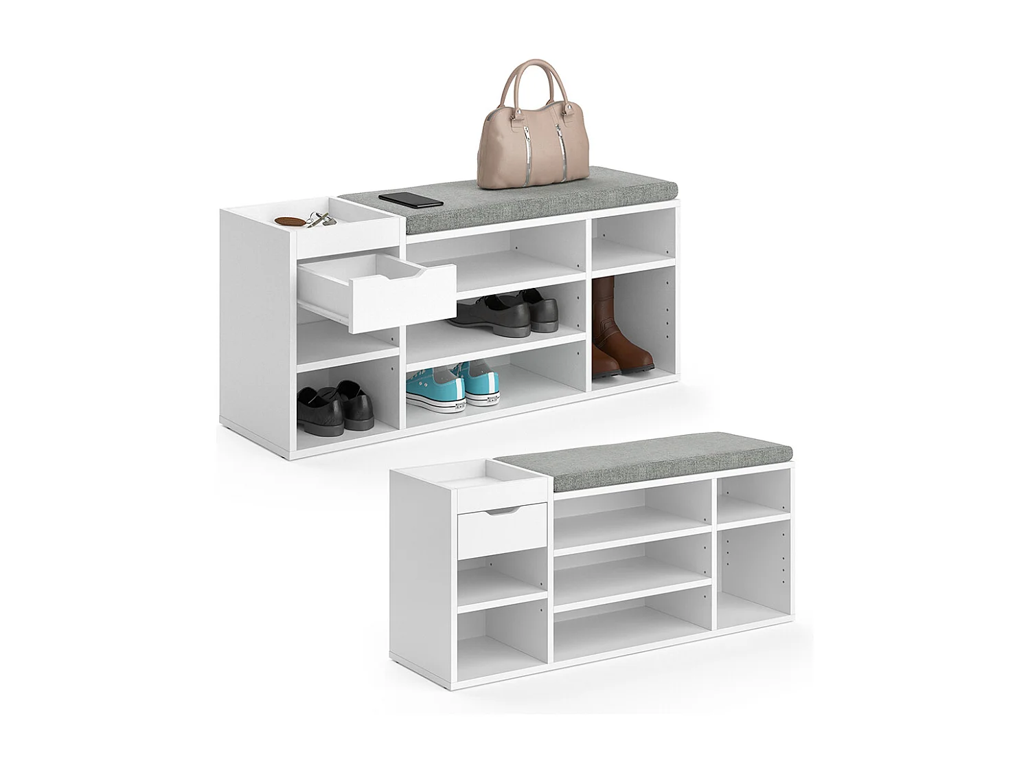 Banco para zapatos blanco 101.1x29.5x45 eleon