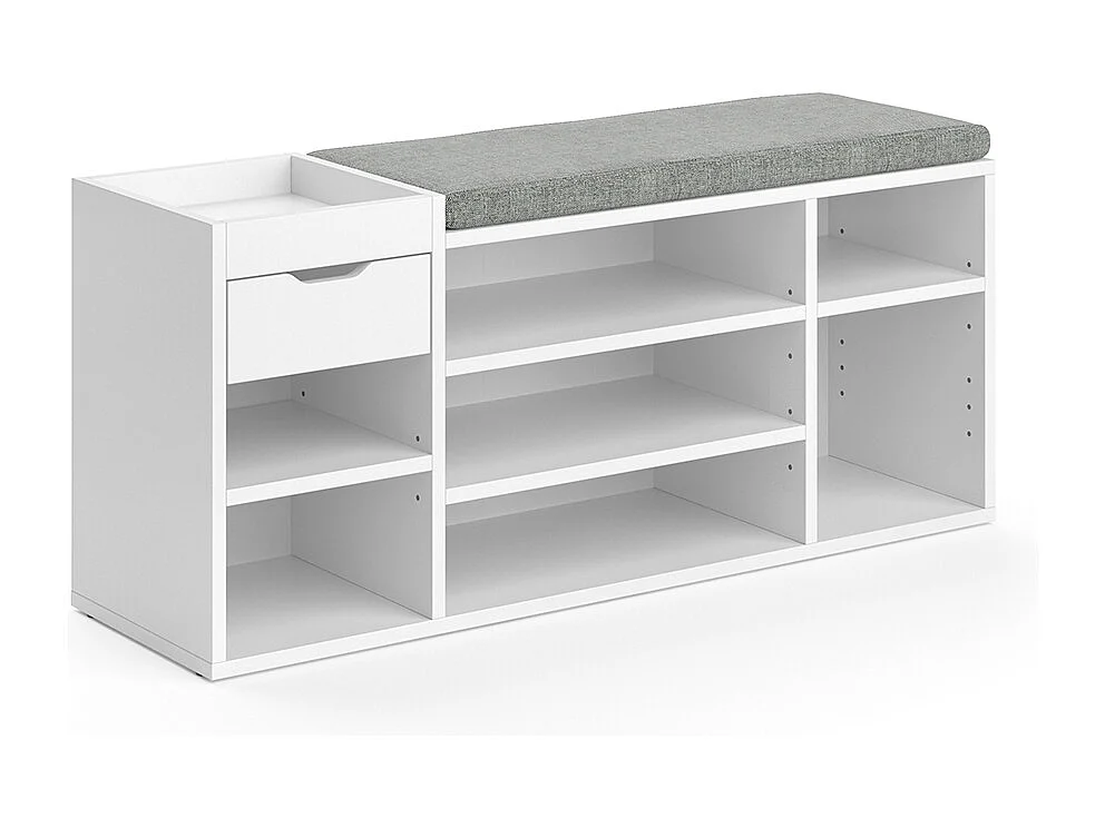Banc pour chaussures blanc 101.1x29.5x45 eleon