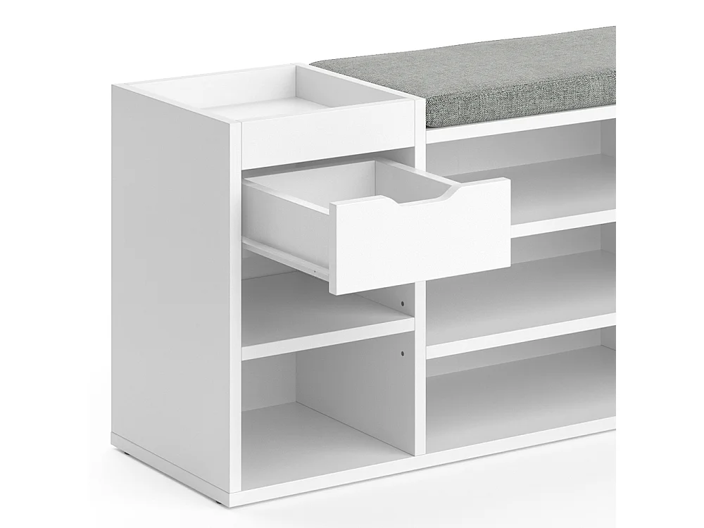 Banc pour chaussures blanc 101.1x29.5x45 eleon