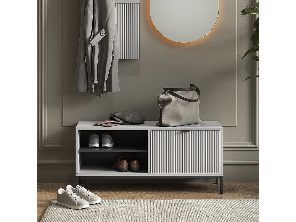 Banc pour chaussures gris 100x40x45 eliza