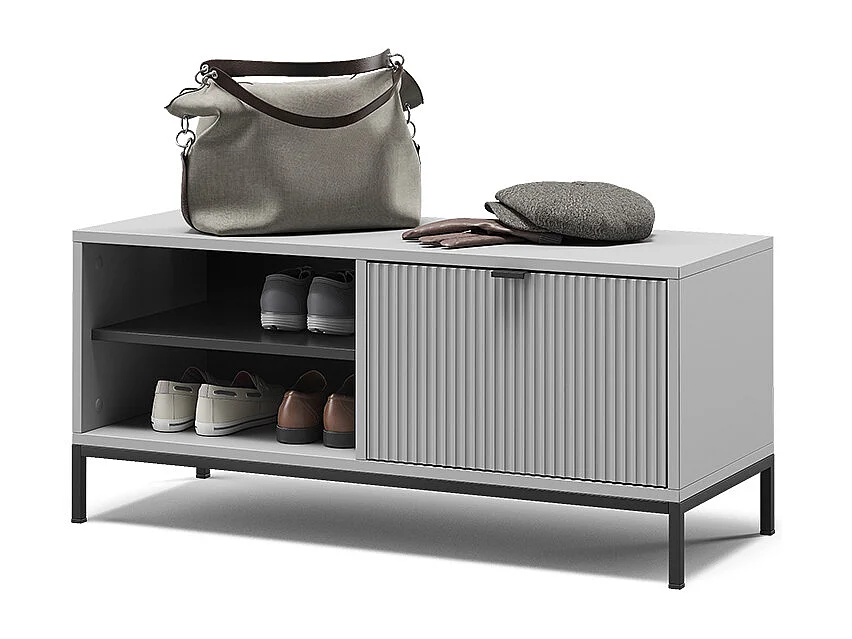 Banc pour chaussures gris 100x40x45 eliza