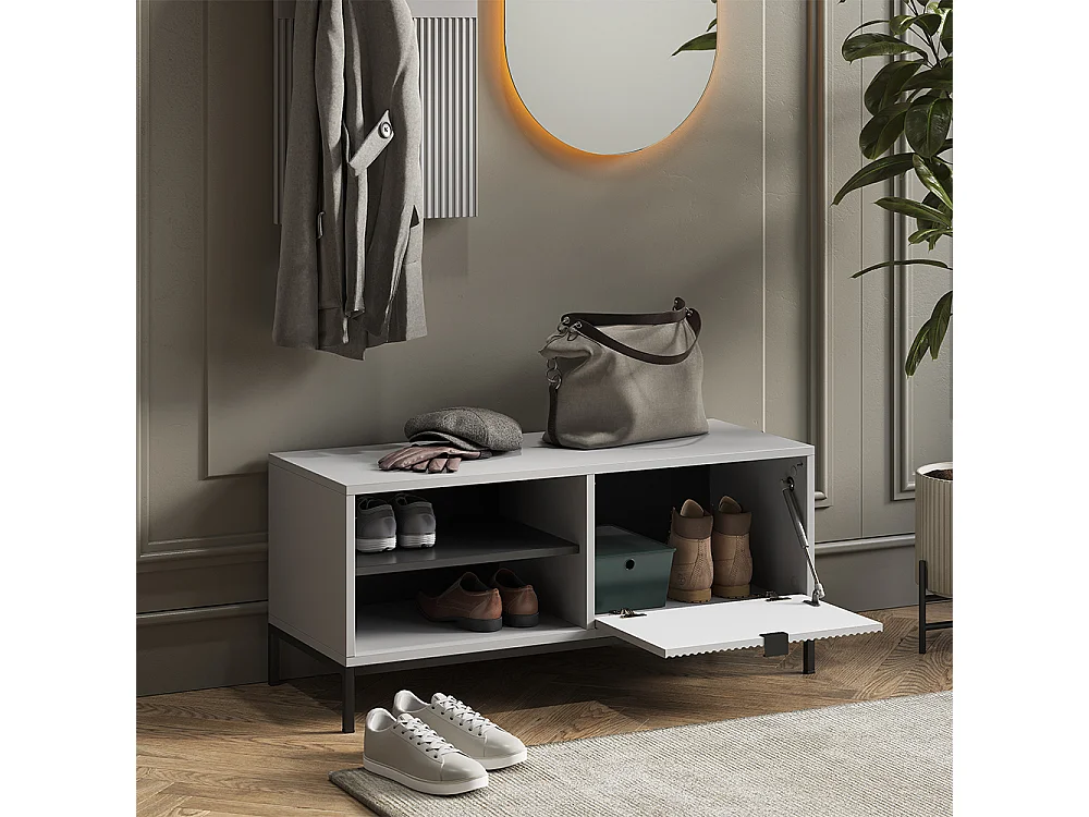 Banc pour chaussures gris 100x40x45 eliza