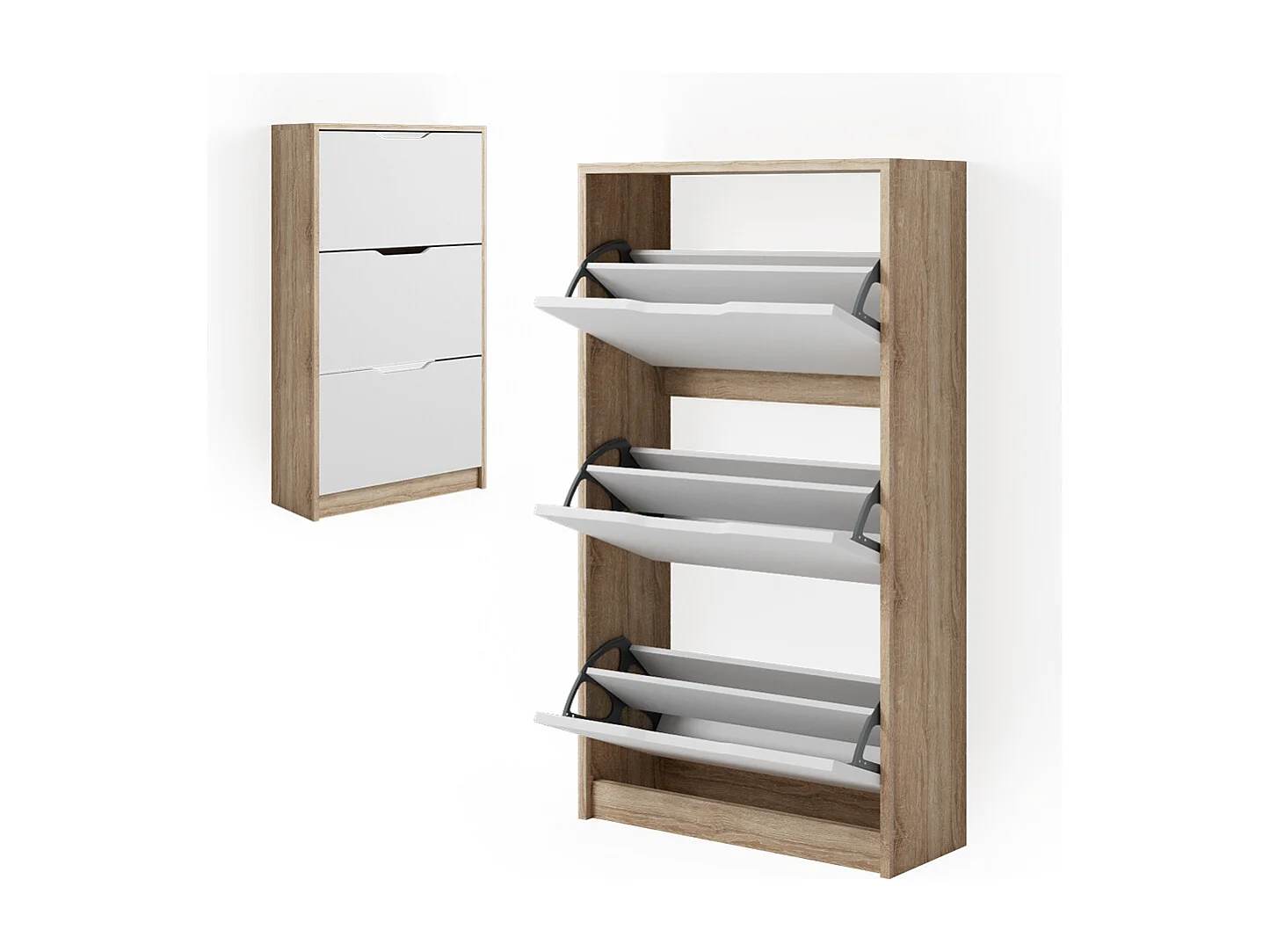 Meuble à chaussure sonoma/blanc 59x22x105 luca