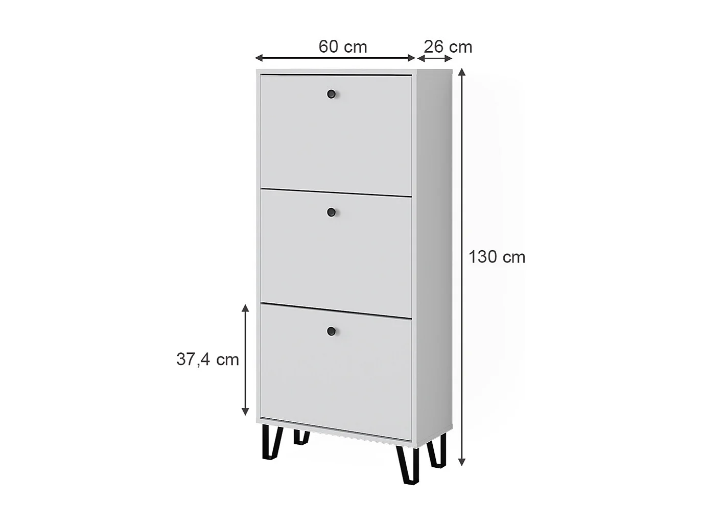 Schuhkipper weiß 130x26x60 siri