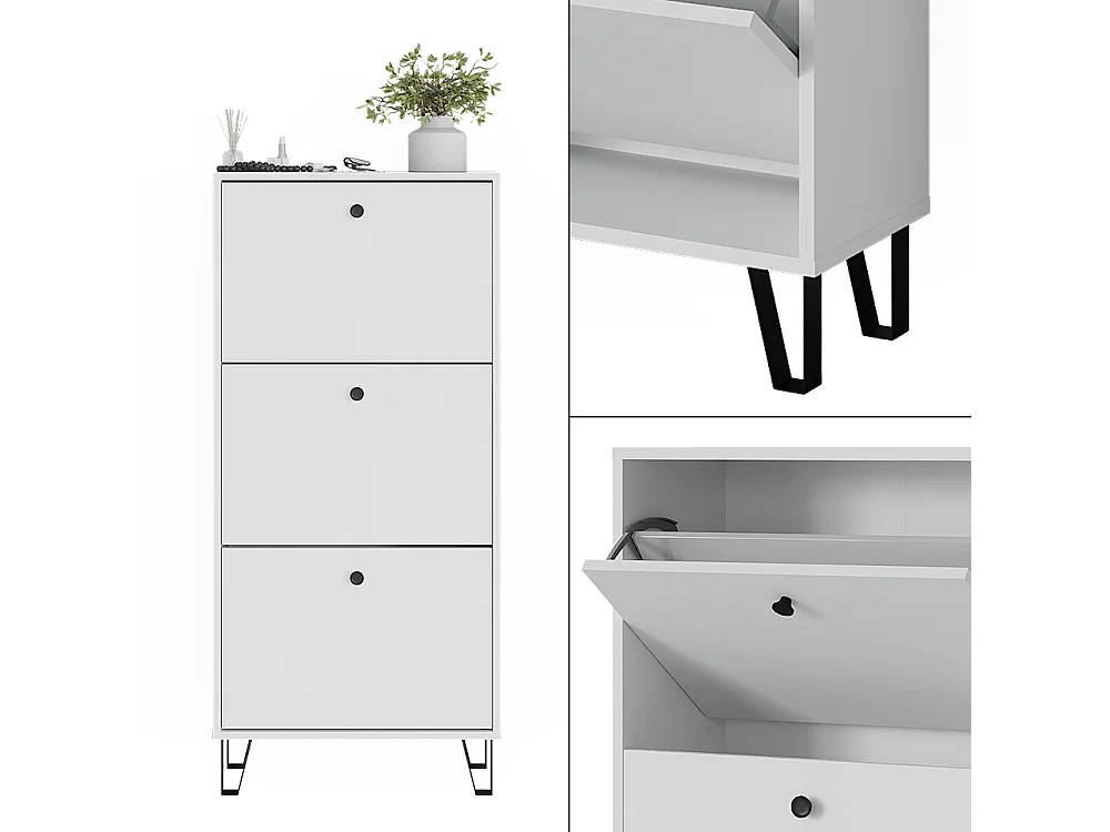 Schuhkipper weiß 130x26x60 siri