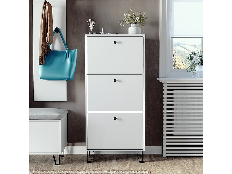 Schoenenkantelaar wit 130x26x60 siri