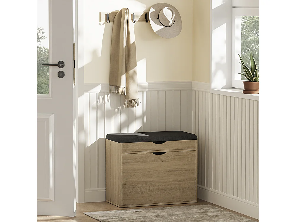 Panca scarpiera da ingresso sonoma 60x30x51 schufy