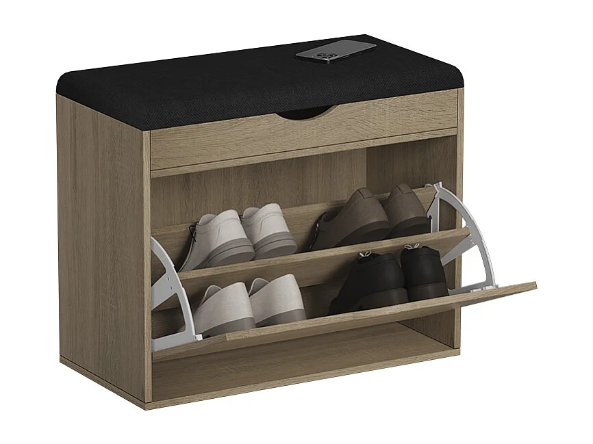 Panca scarpiera da ingresso sonoma 60x30x51 schufy