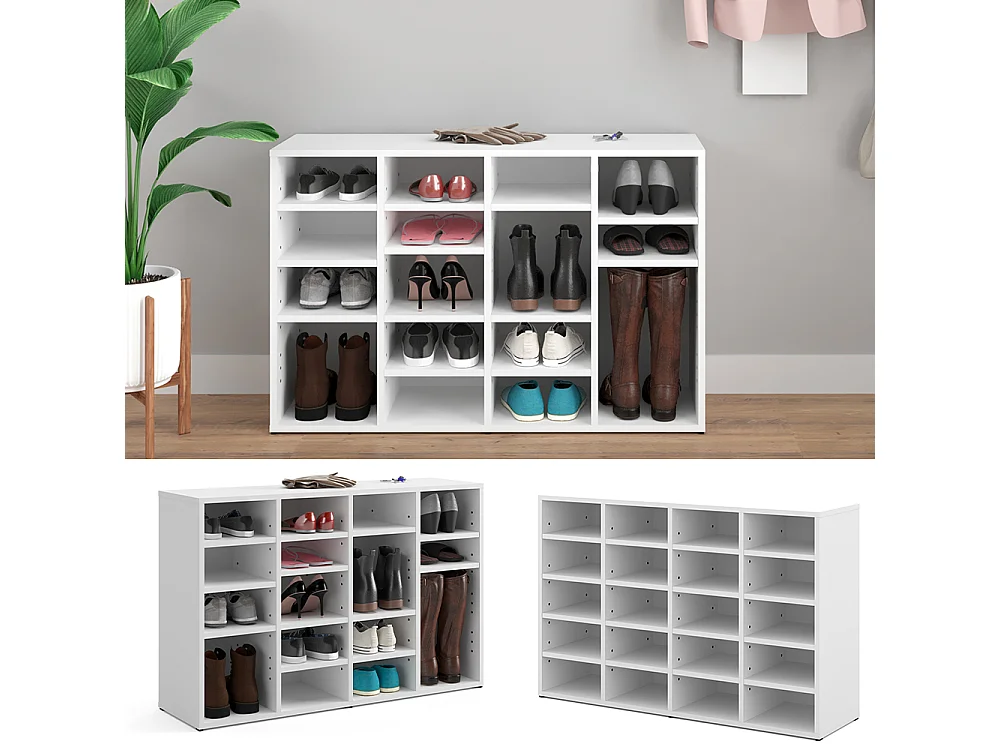 Armoire à chaussures blanc 104x33x65.5 lysander