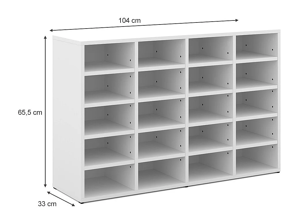 Armoire à chaussures blanc 104x33x65.5 lysander