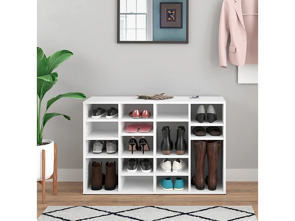 Armoire à chaussures blanc 104x33x65.5 lysander