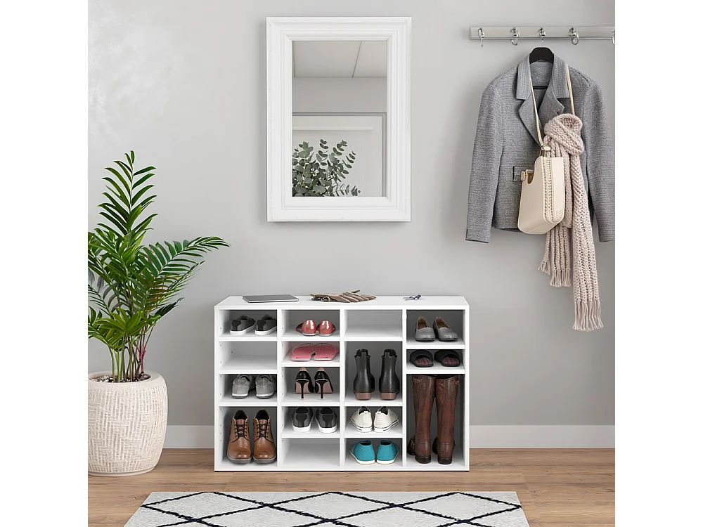 Schoenenkast wit 104x30x65.5 lysander