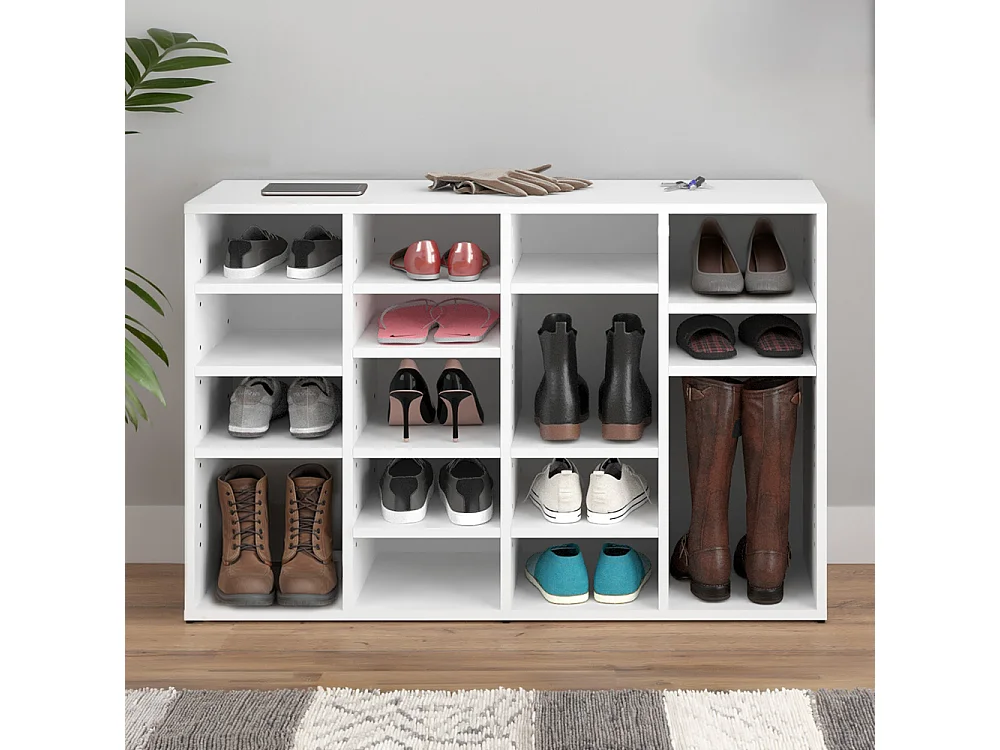 Schoenenkast wit 104x30x65.5 lysander