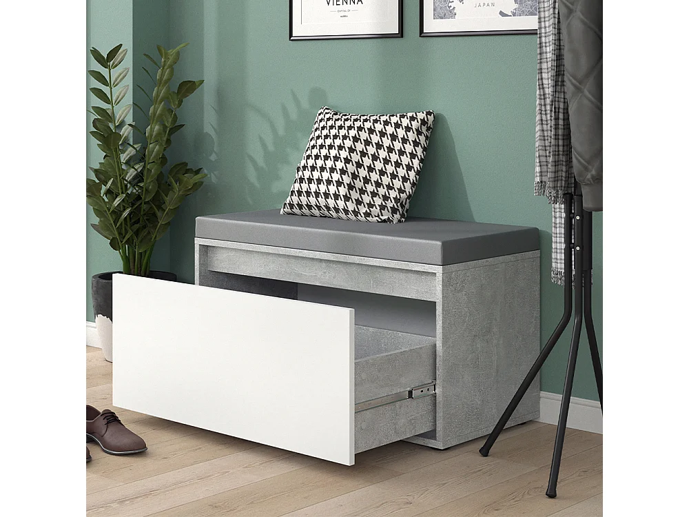 Banc pour chaussures béton 80x39x45 iker