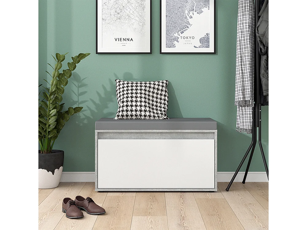 Banc pour chaussures béton 80x39x45 iker