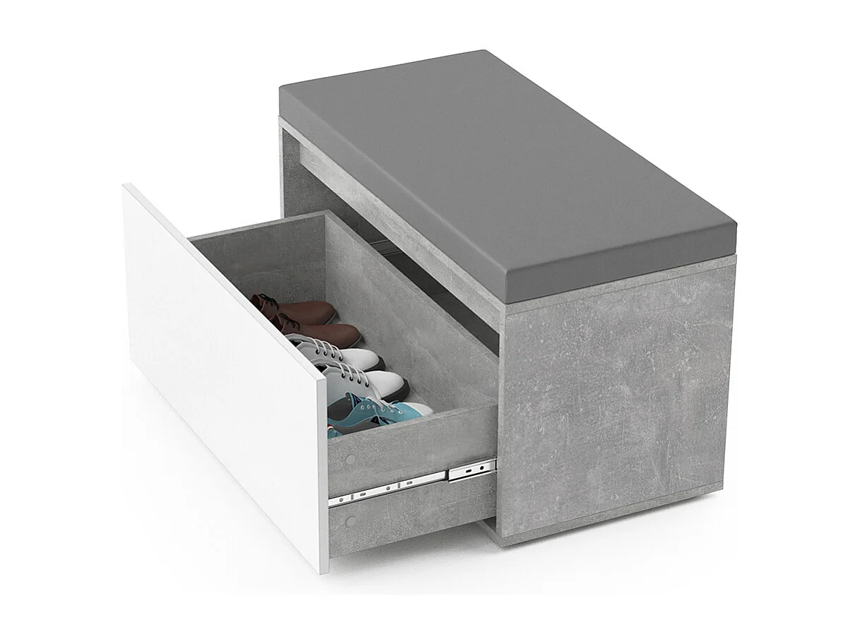 Banc pour chaussures béton 80x39x45 iker