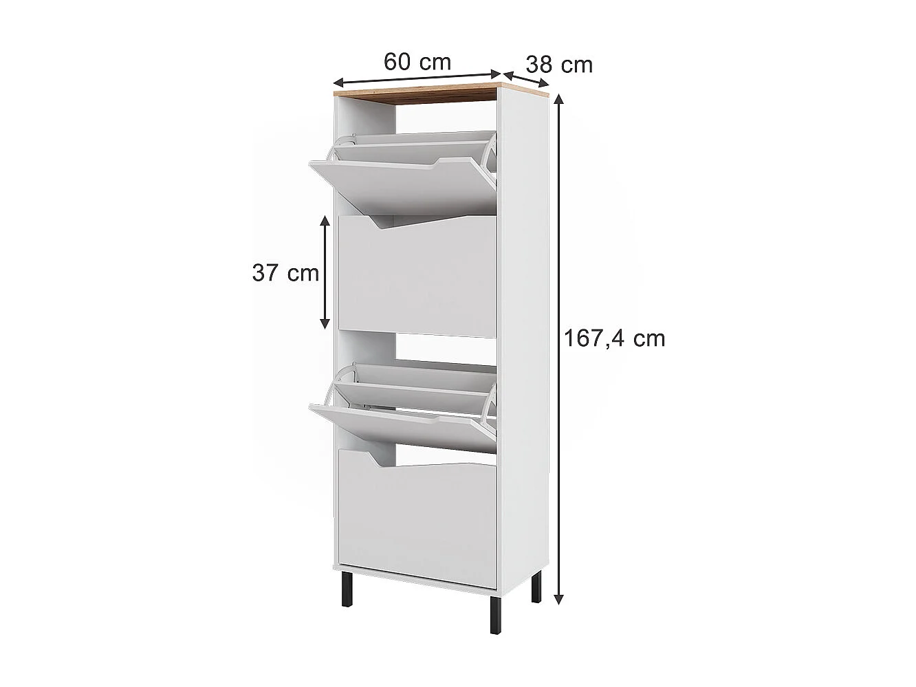 Schuhkipper weiß/artisan 60x38x167.4 marelle