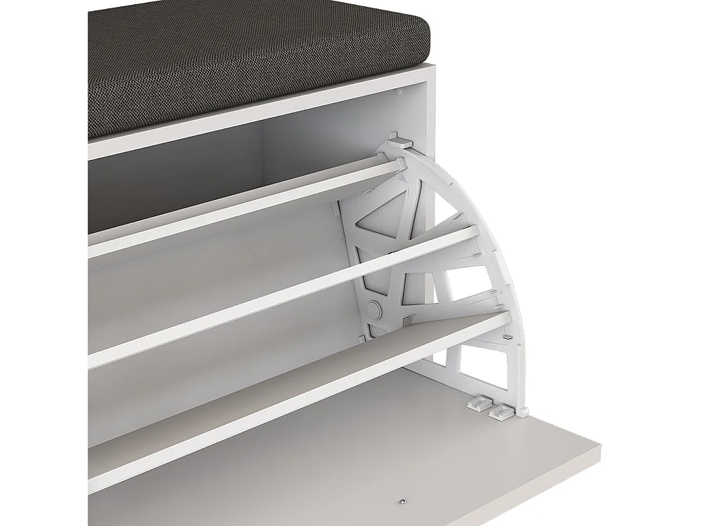 Banc pour chaussures blanc 60x30x49.5 georg