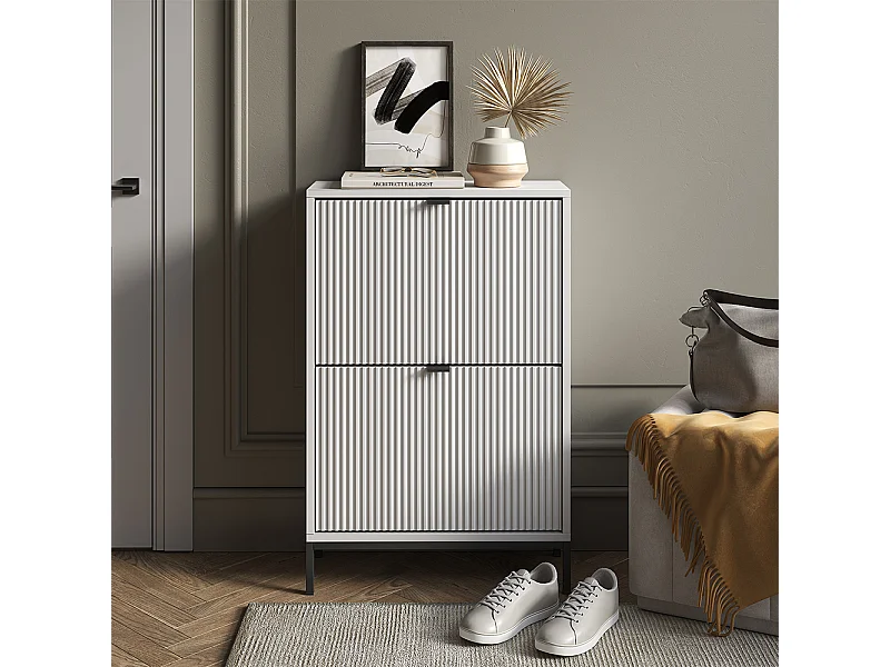 Schuhkipper weiß 60x24x92 eliza