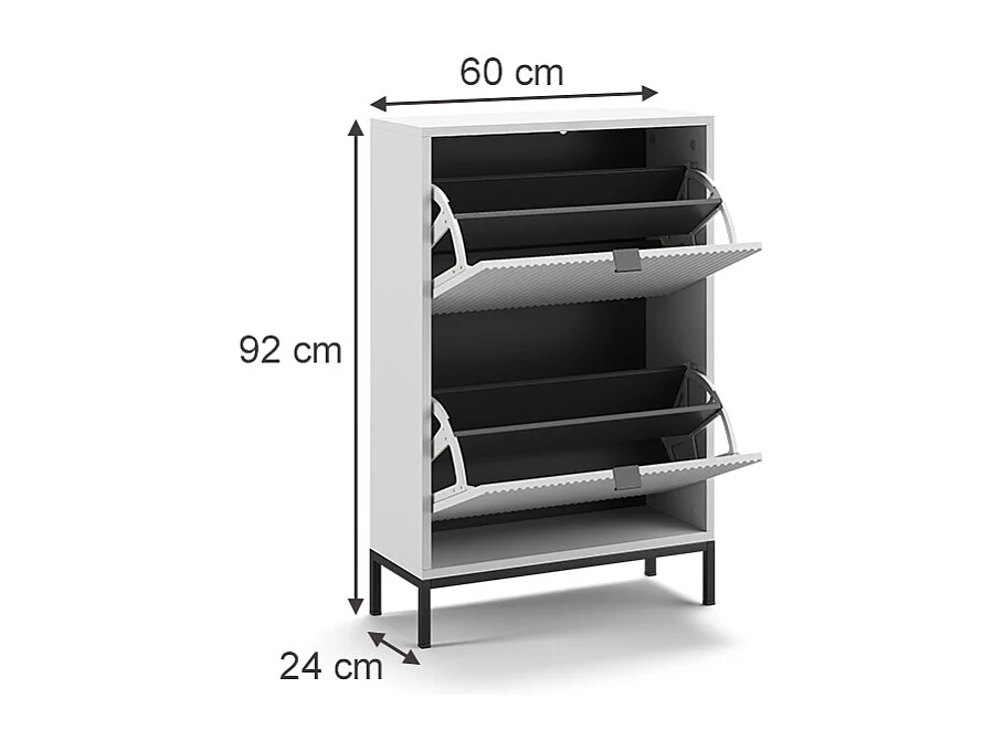 Schuhkipper weiß 60x24x92 eliza