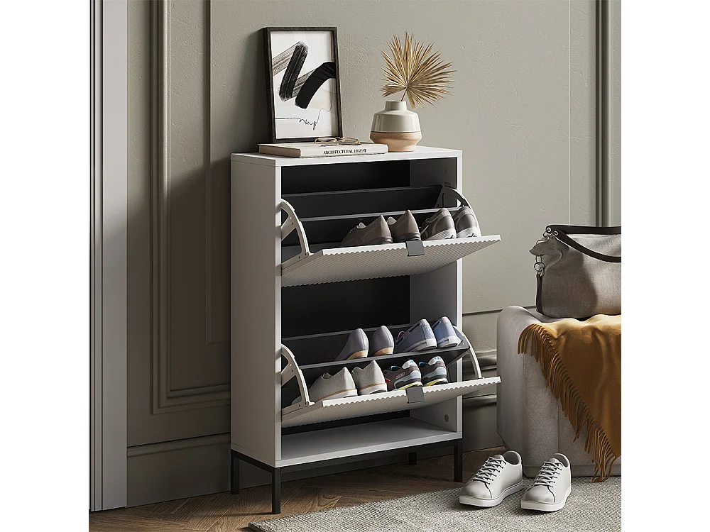 Schuhkipper weiß 60x24x92 eliza