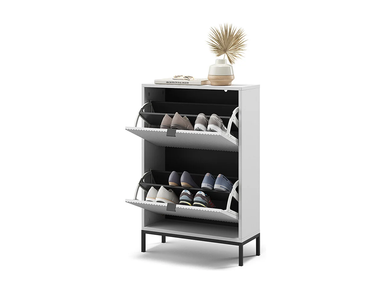 Benne à chaussures blanc 60x24x92 eliza