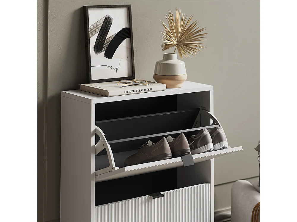 Benne à chaussures blanc 60x24x92 eliza