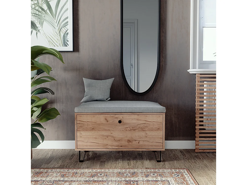 Asiento banco roble dorado 80x35.1x46 siri