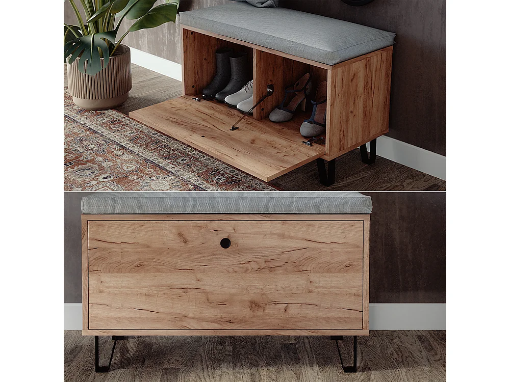 Banc chêne de force doré 80x35.1x46 siri