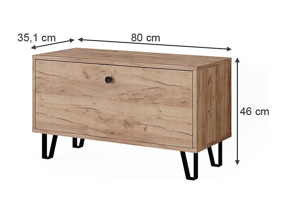 Banc chêne de force doré 80x35.1x46 siri