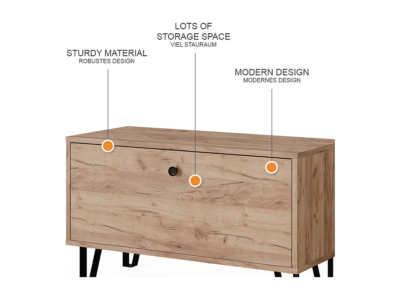 Banc chêne de force doré 80x35.1x46 siri