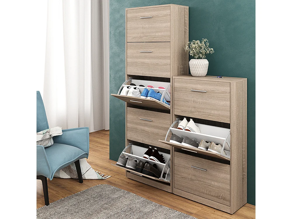 Meuble à chaussure sonoma 59x22x169.5 gizmo