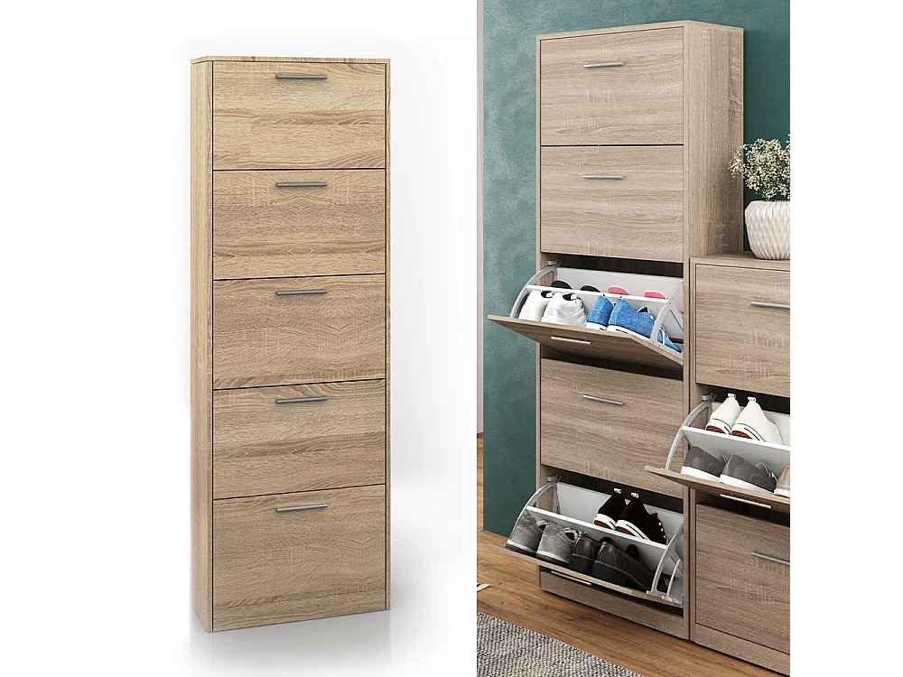 Meuble à chaussure sonoma 59x22x169.5 gizmo