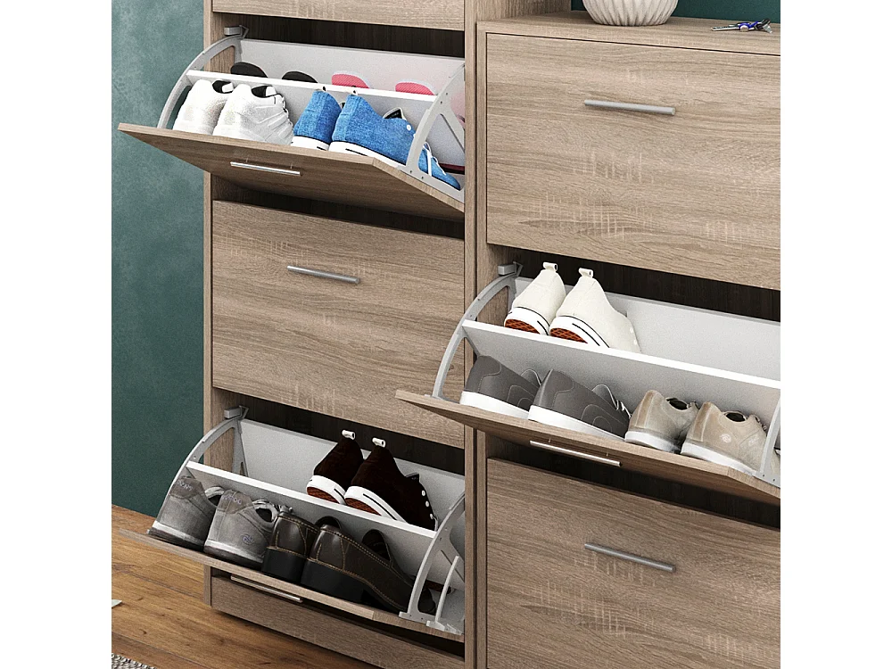 Meuble à chaussure sonoma 59x22x169.5 gizmo