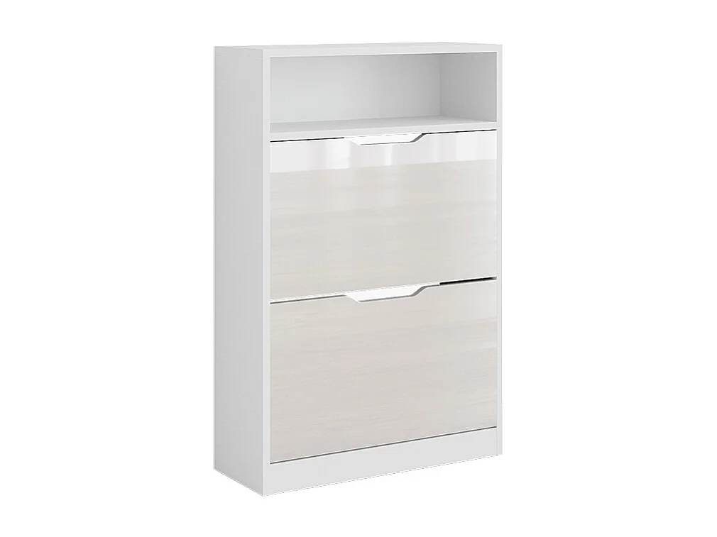 Mueble zapatero blanco/blanco alto brillo 59x22x89.5 luca