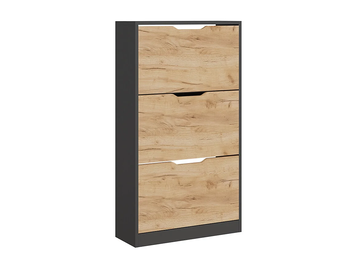 Le basculeur à chaussures anthracite/chêne doré 59x22x105 luca