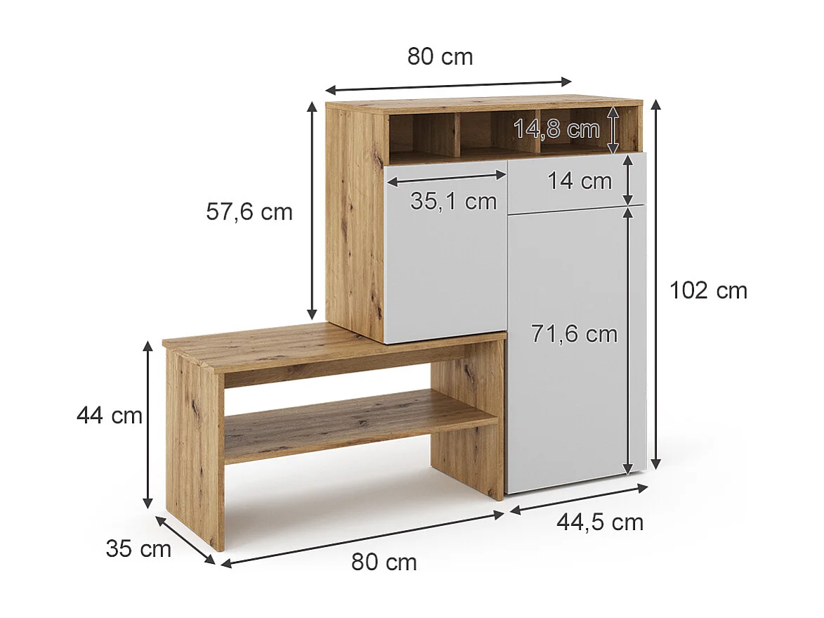 Schuhschrank braun 124.5x35x102 selena